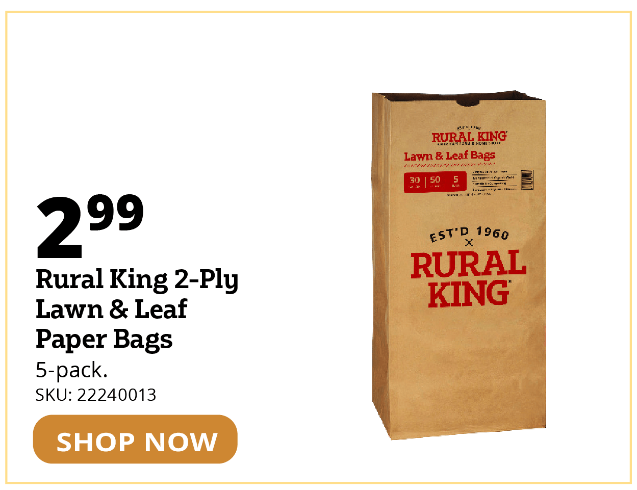 Rural King 2-Ply Lawn & Leaf Paper Bags