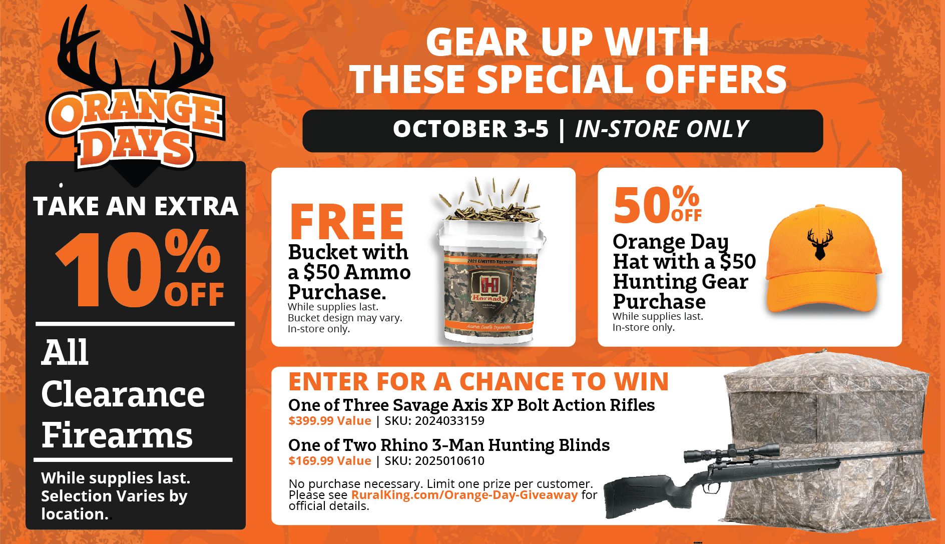 Orange Days Special Offers Available Oct 3-5
