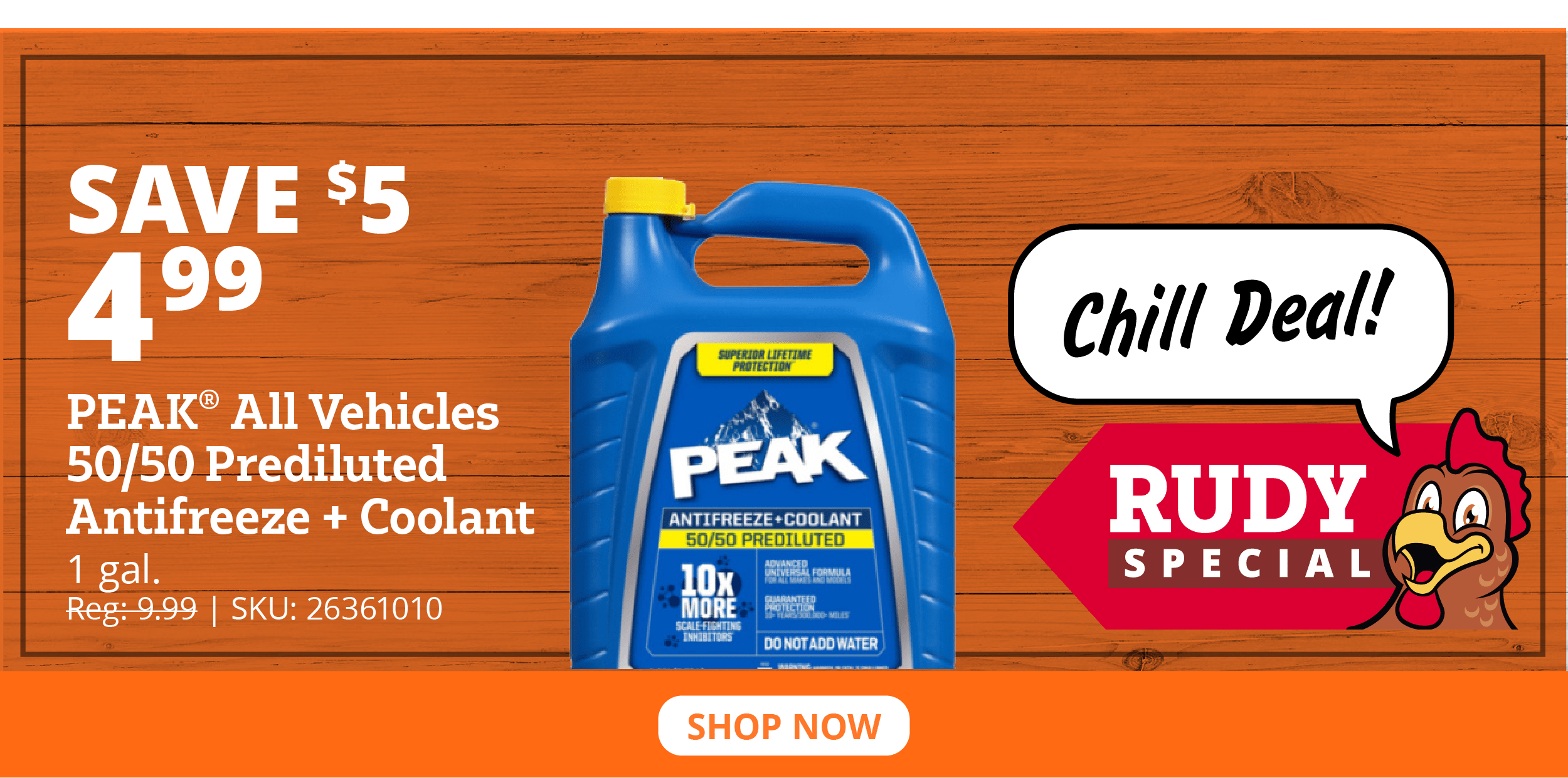 PEAK® All Vehicles 50-50 Prediluted Antifreeze and Coolant