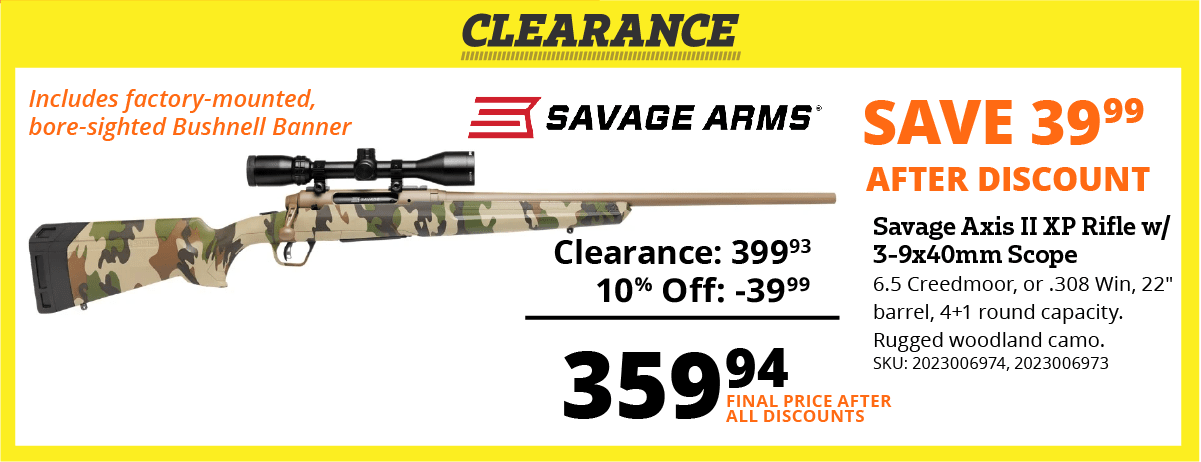 Saveage Axis II XP Rifle w 3-9x40mm Scope