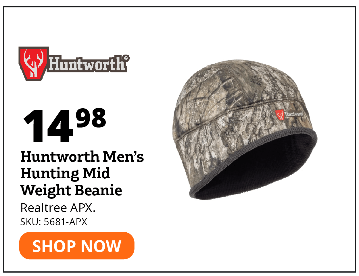 Huntworth Men's Hunting Mid Weight Beanie