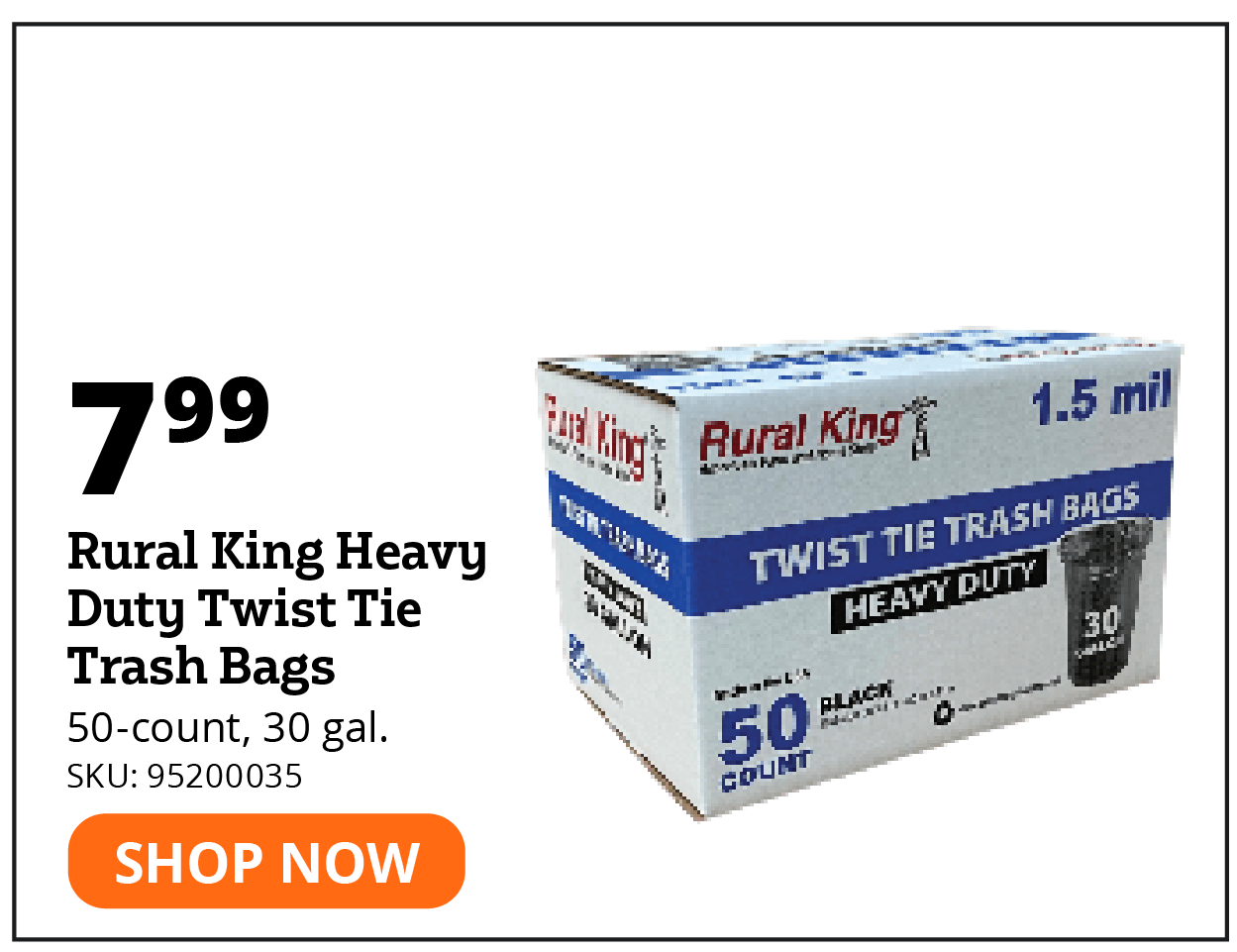 Rural King Heavy Duty Twist Tie Trash Bags