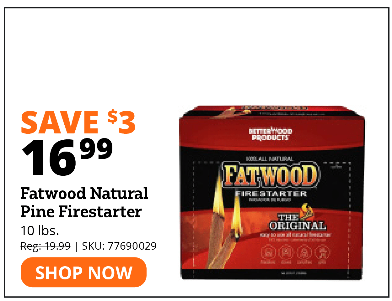 Fatwood Natural Pine Firestarter