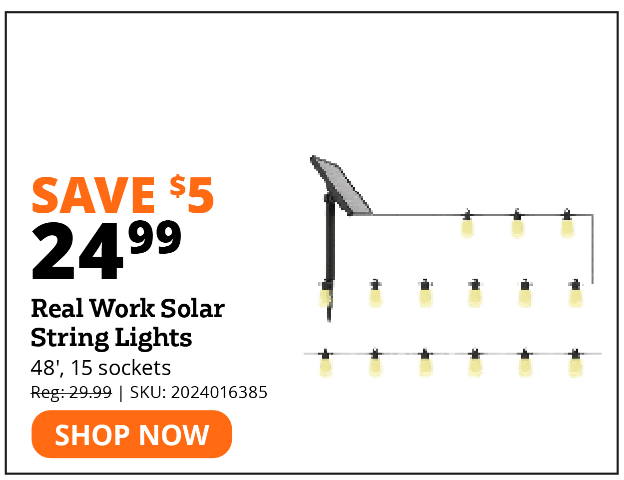 Real Work Solar String Lights