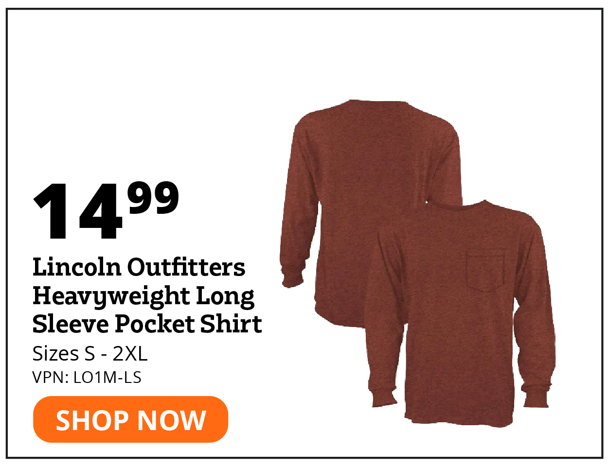 Lincoln Outfitters Heavyweight Long Sleeve Pocket Shirt