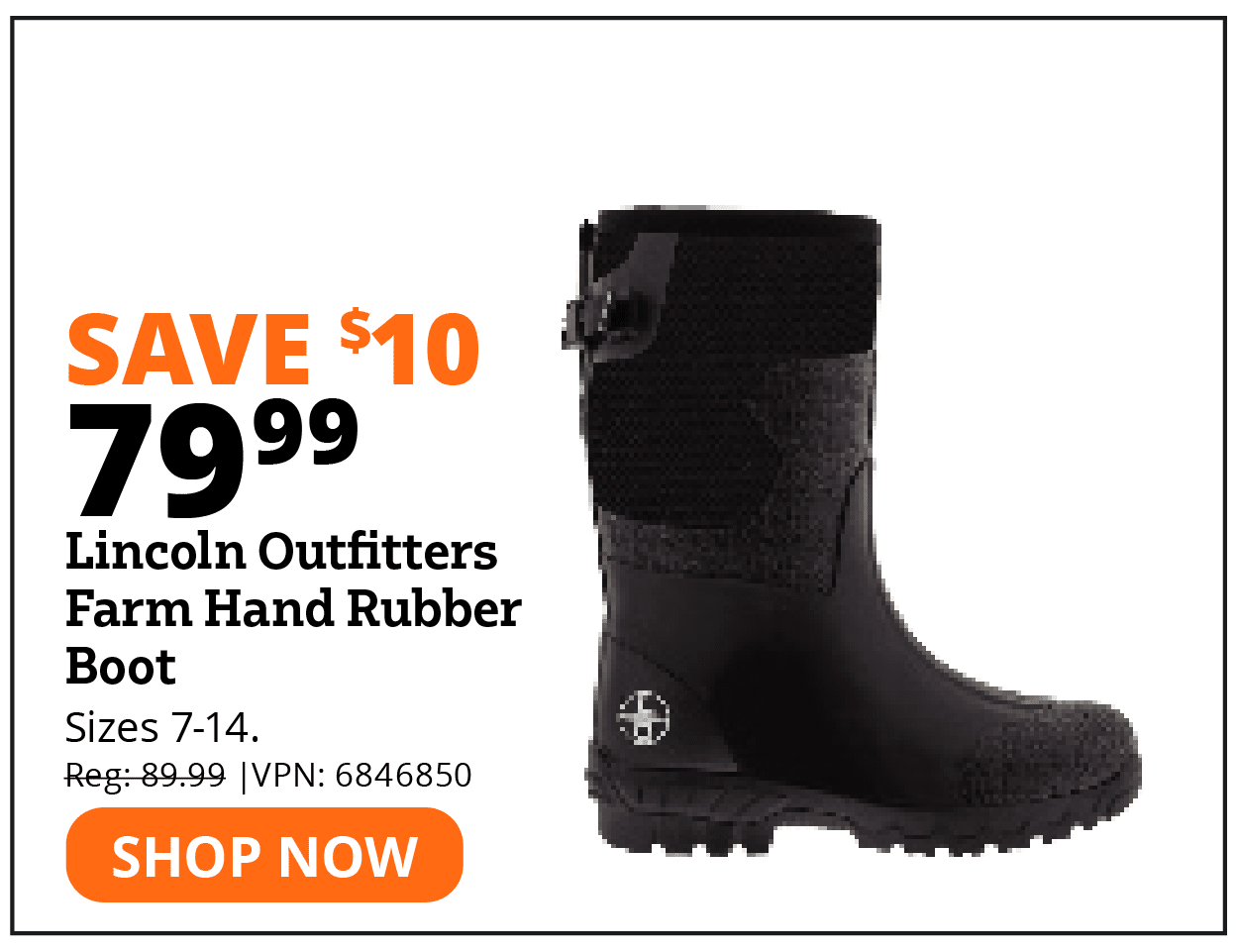 Lincoln Outfitters Farm Hand Rubber Boot