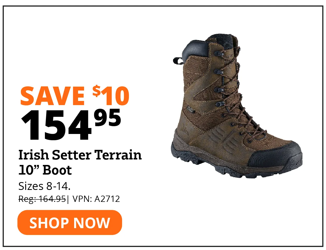 Irish Setter Terrain Men’s Work Boots, Brown
