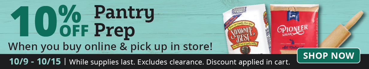 10% Off Pantry Prep with Buy Online Pickup In-Store