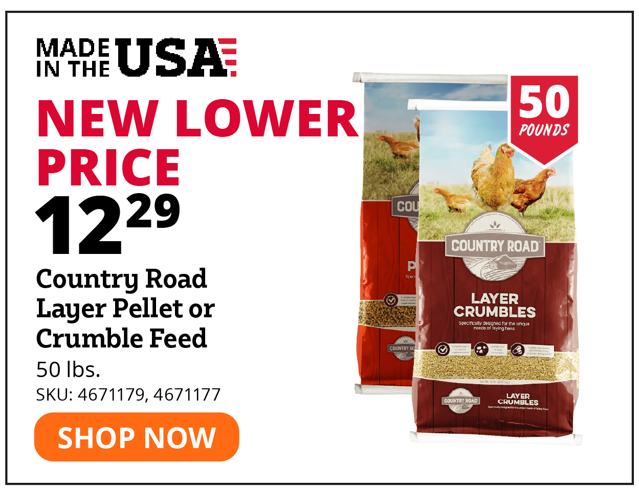 Country Road Layer Pellet or Crumble Feed