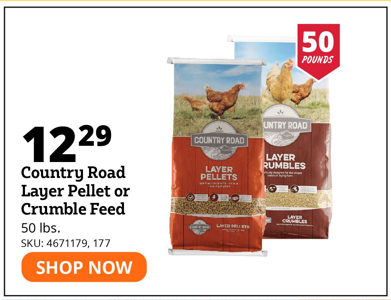 Country Road Layer Pellet or Crumble Feed