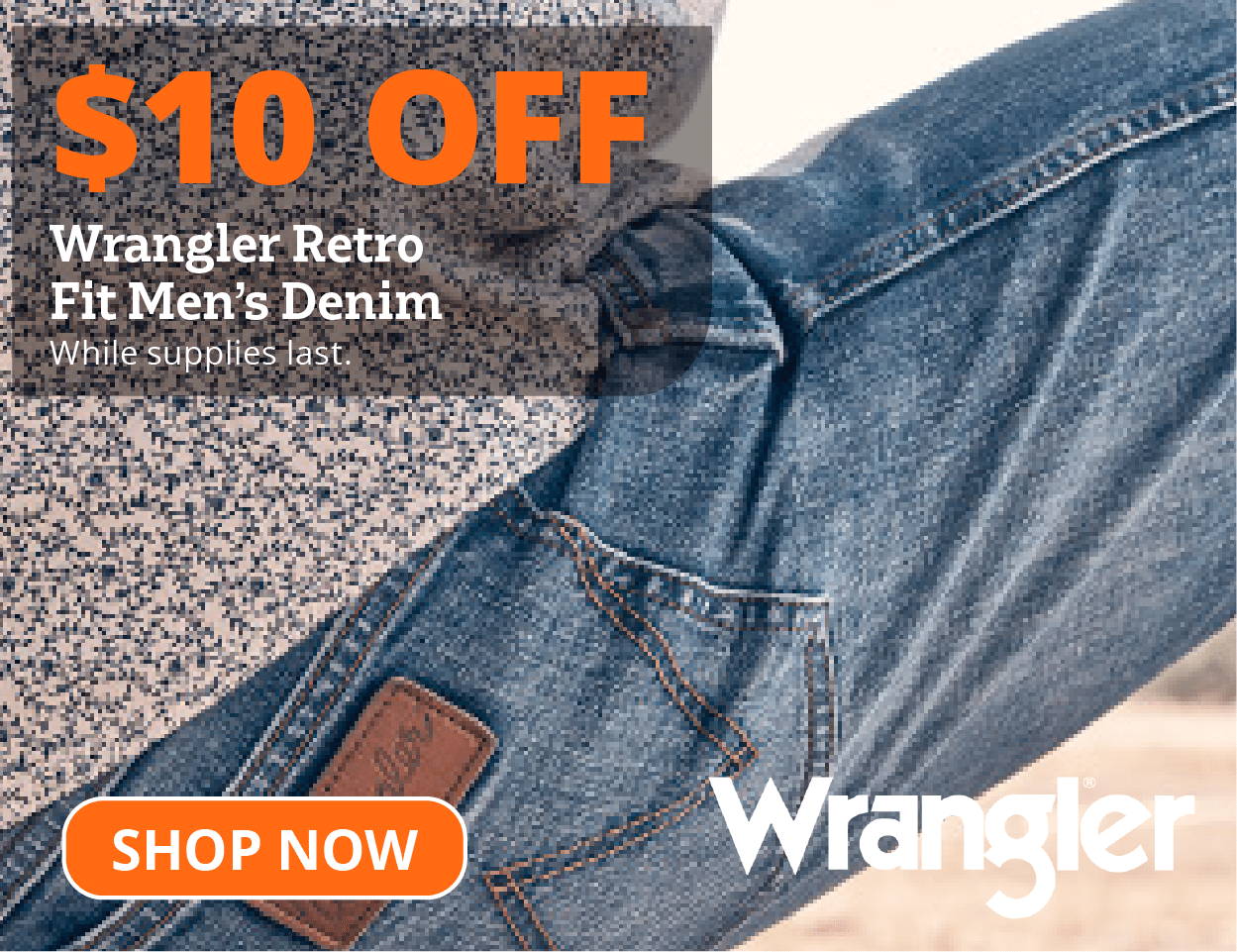 $10 Off Wrangler Retro Fit Men's Denim