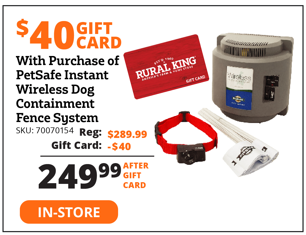$40 Gift Card With Purchase of PetSafe Instant Wireless Dog Containment Fence System