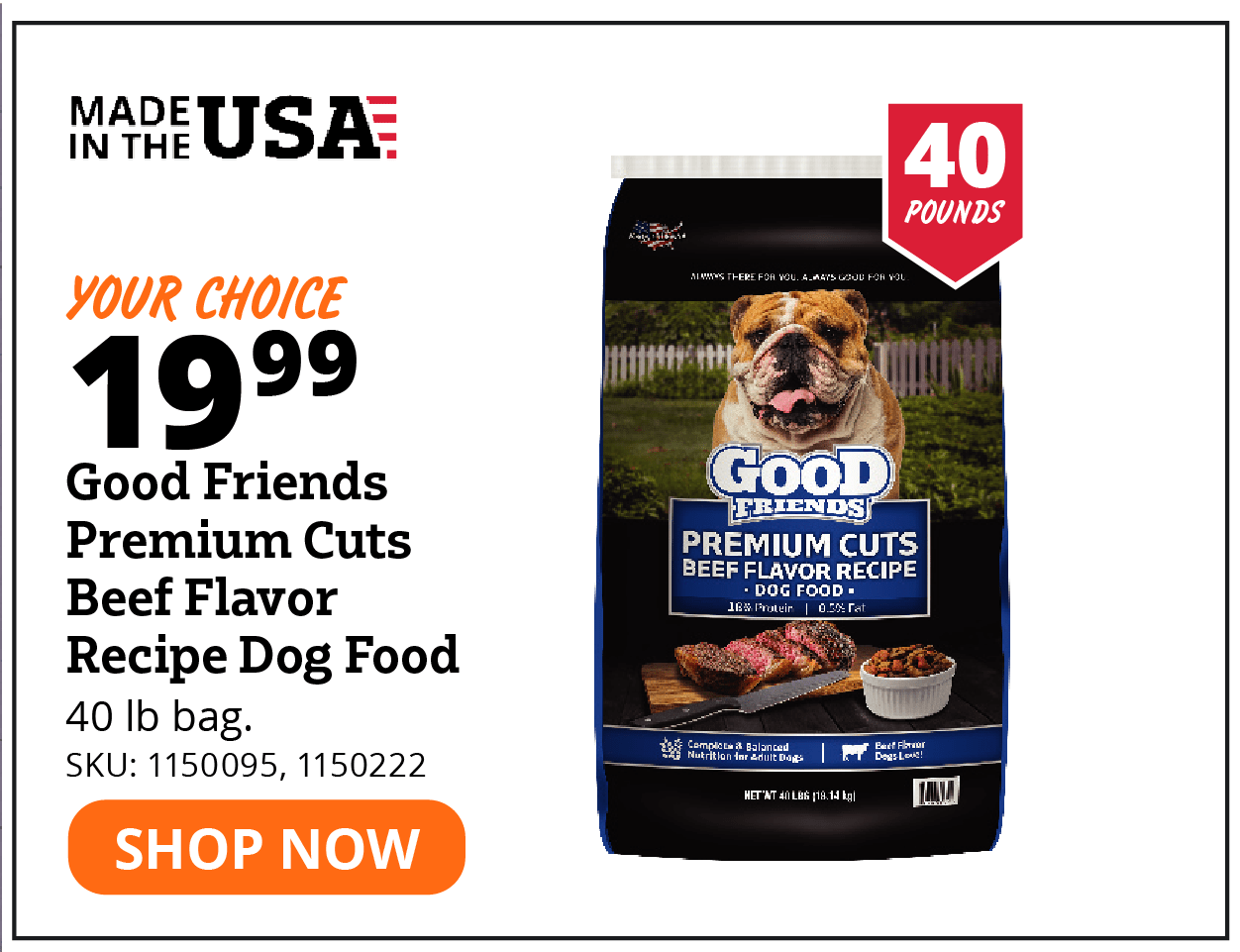 Good Friends Premium Cuts Beef Flavor Recipe Dog Food