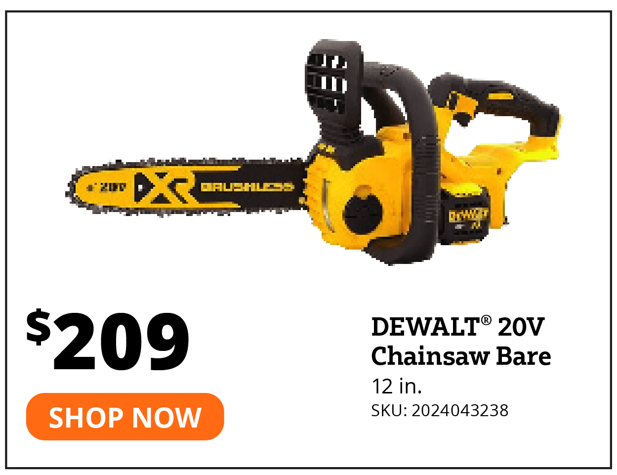 DEWALT 20V Chainsaw Bare 12"