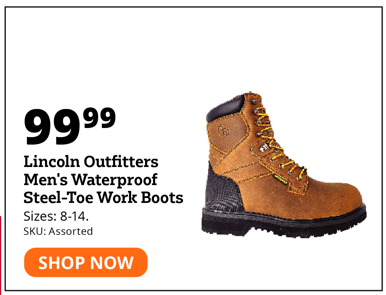 Lincoln Outfitters Men's Waterproof Steel-Toe Work Boots