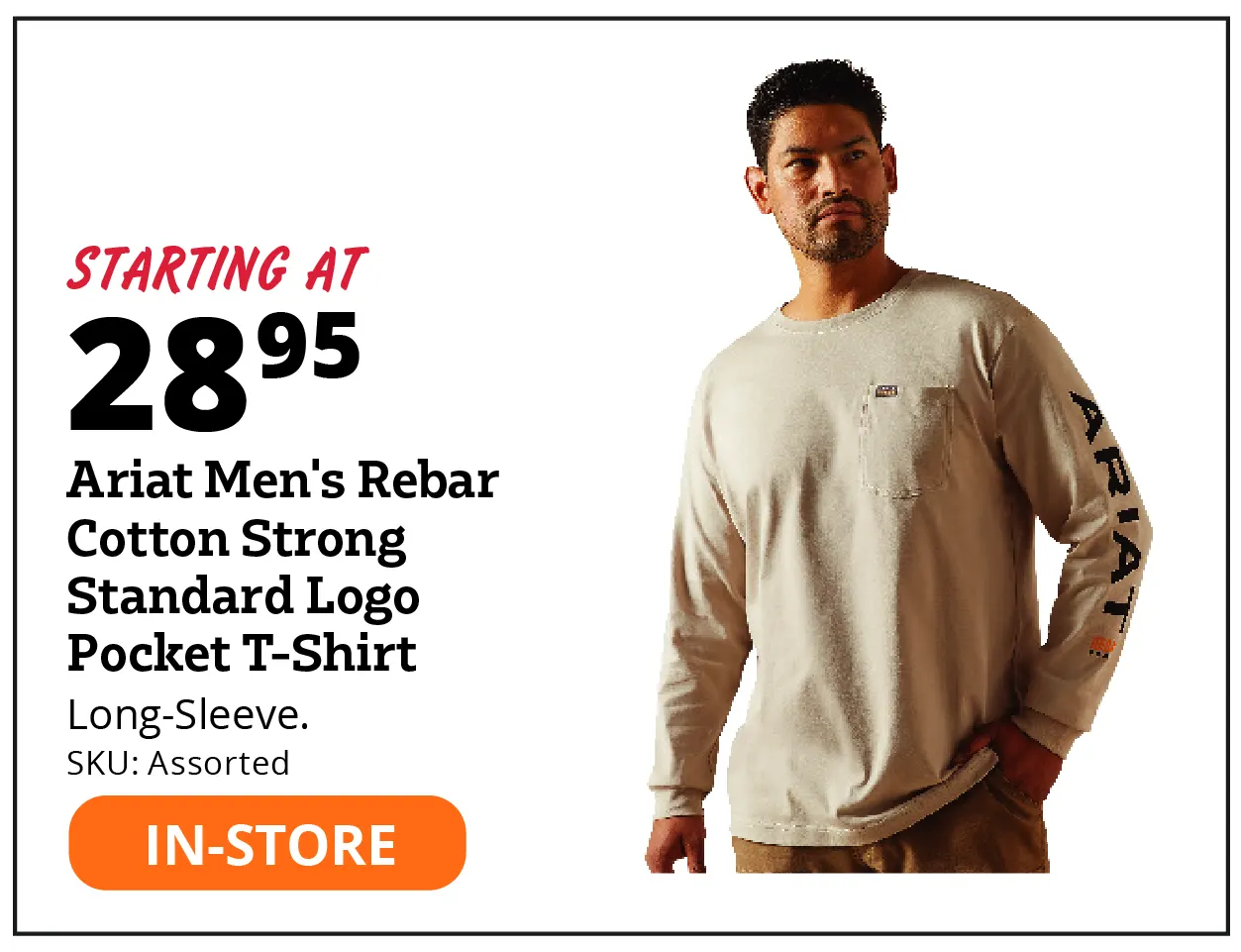 Ariat Men's Rebar Cotton Strong Standard Logo Pocket T-Shirt