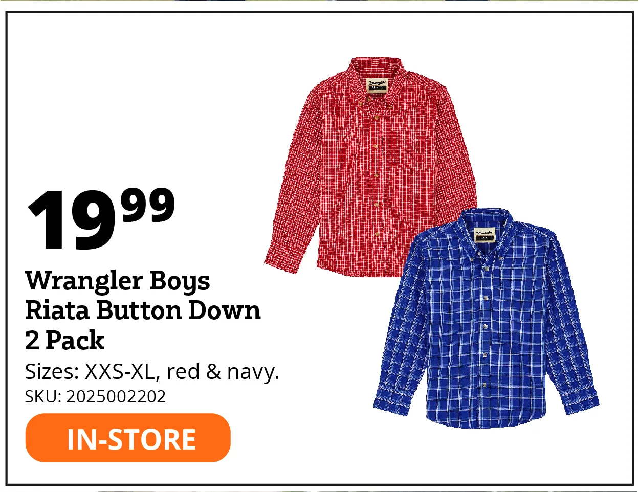 Wrangler Boys Riata Button Down 2 Pack
