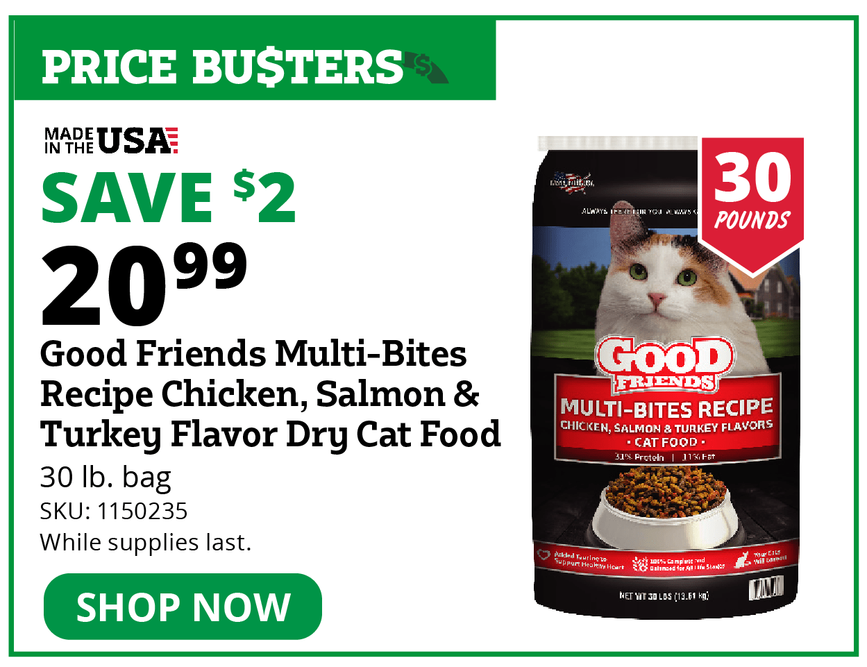 Good Friends Multi-Bites Recipe Chicken, Salmon & Turkey Flavor Dry Cat Food