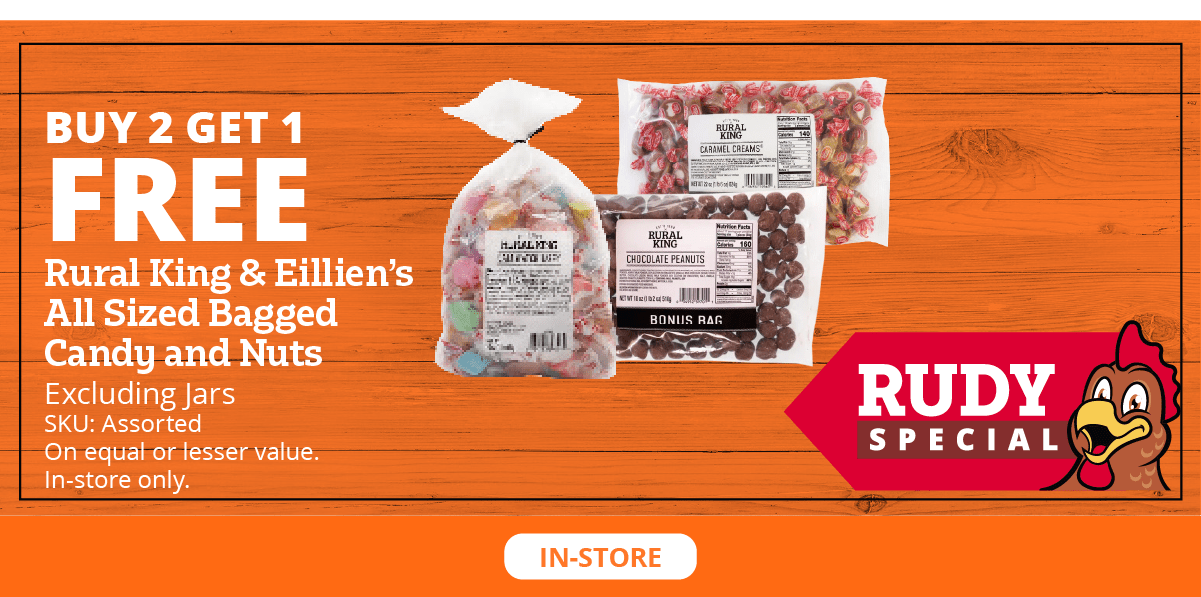 Rural King & Eillien's All Sized Bagged Candy and Nuts