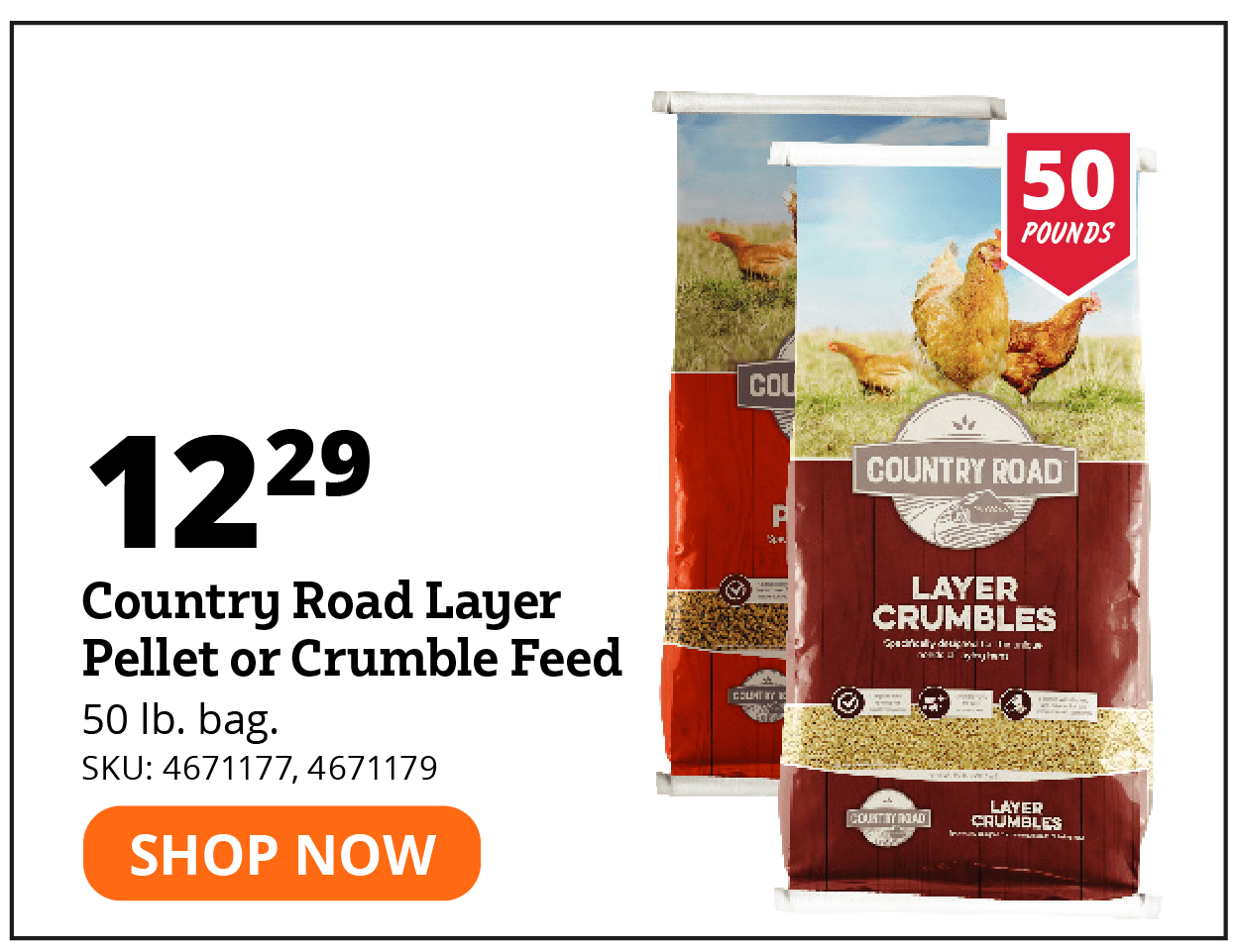 Country Road Layer Pellet or Crumble Feed