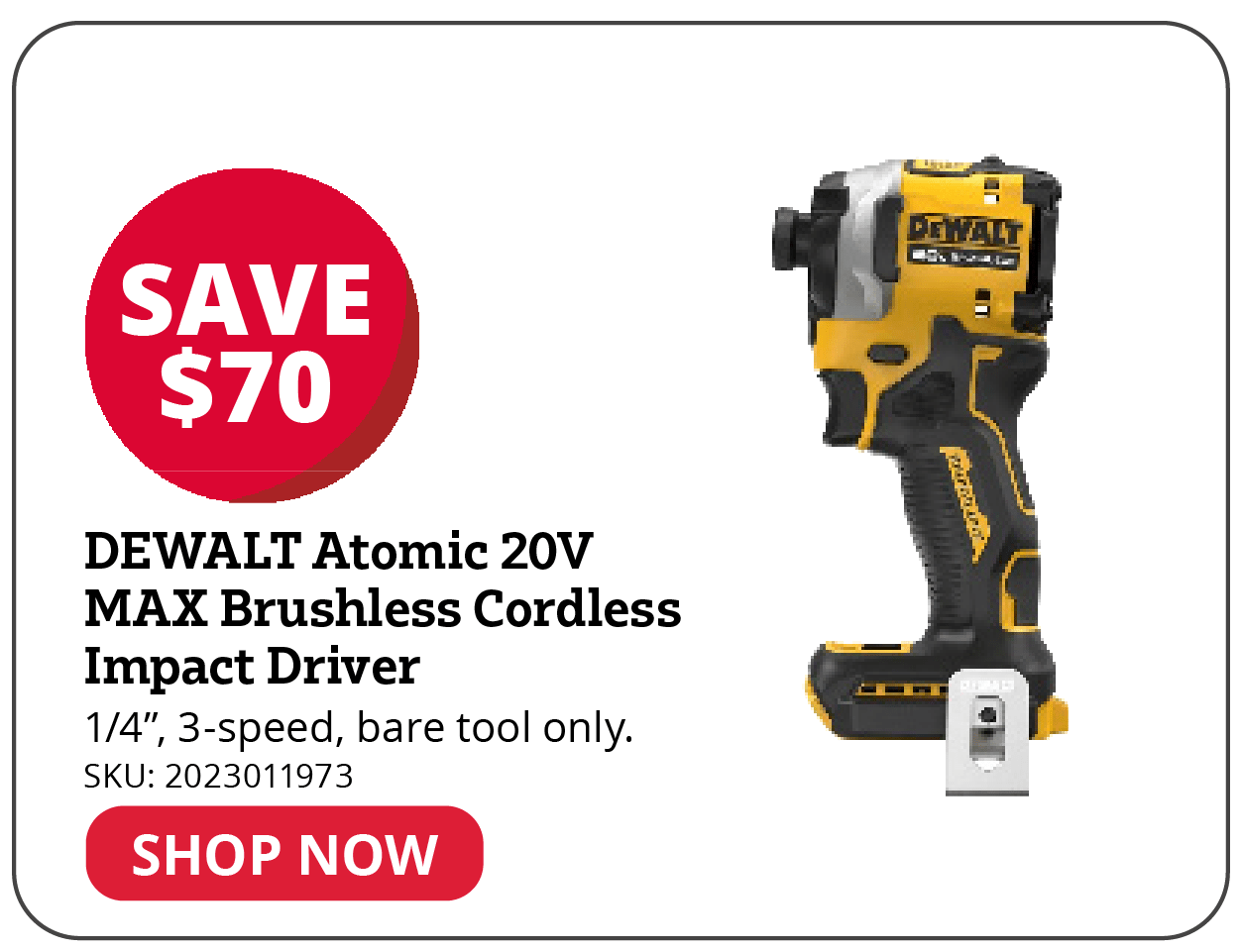 DEWALT Atomatic 20V MAX Brushless Cordless Impact Driver