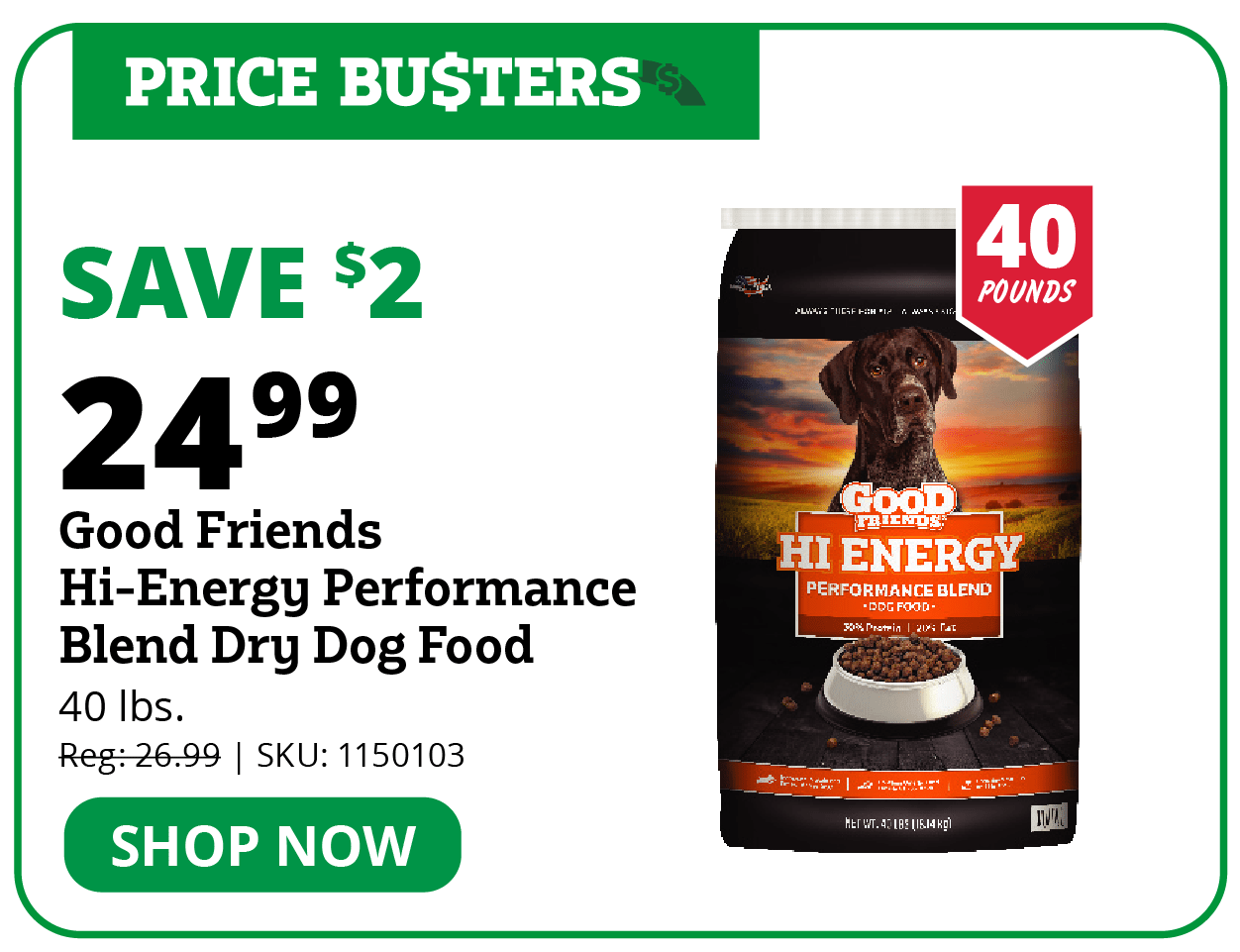 Good Friends Hi-Energy Performance Blend Dry Dog Food