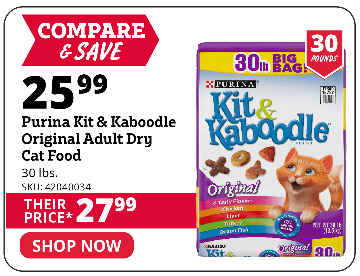 Purina Kit & Kaboodle Original Adult Dry Cat Food
