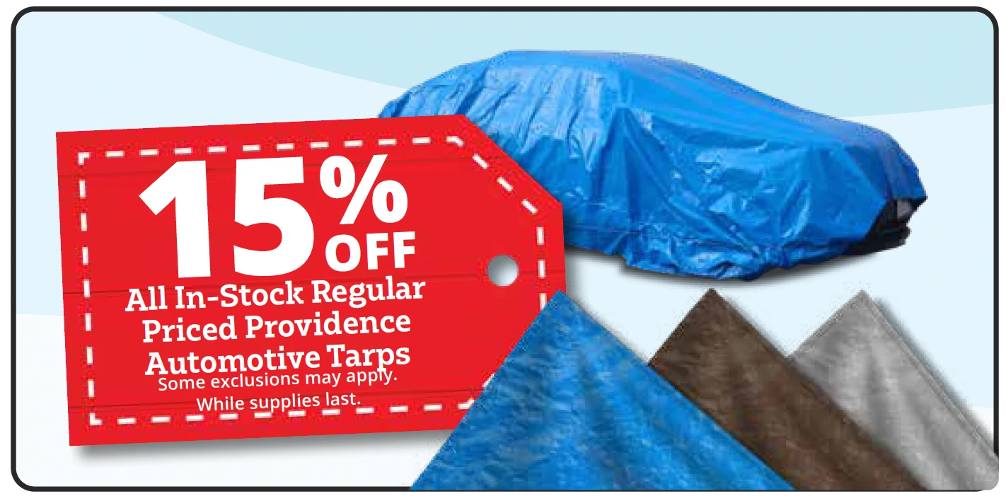 15% Off All in-stock reg priced providence tarps
