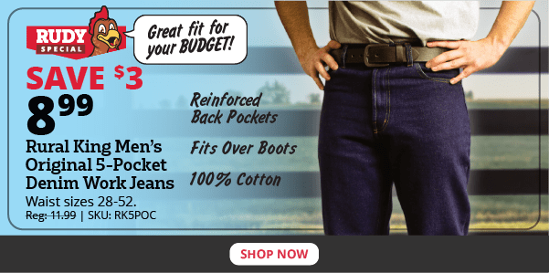 Rural King Men's Original 5-Pocket Denim Work Jeans