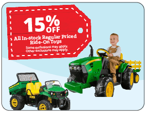 15% Off All In-Stock Regular Priced Ride-On Toys