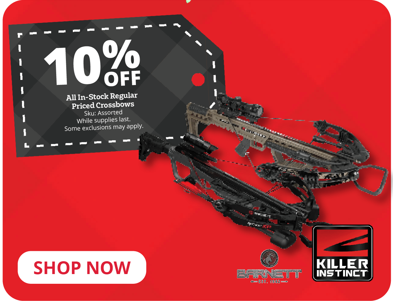 10% Off All In-Stock Regular Priced Crossbows