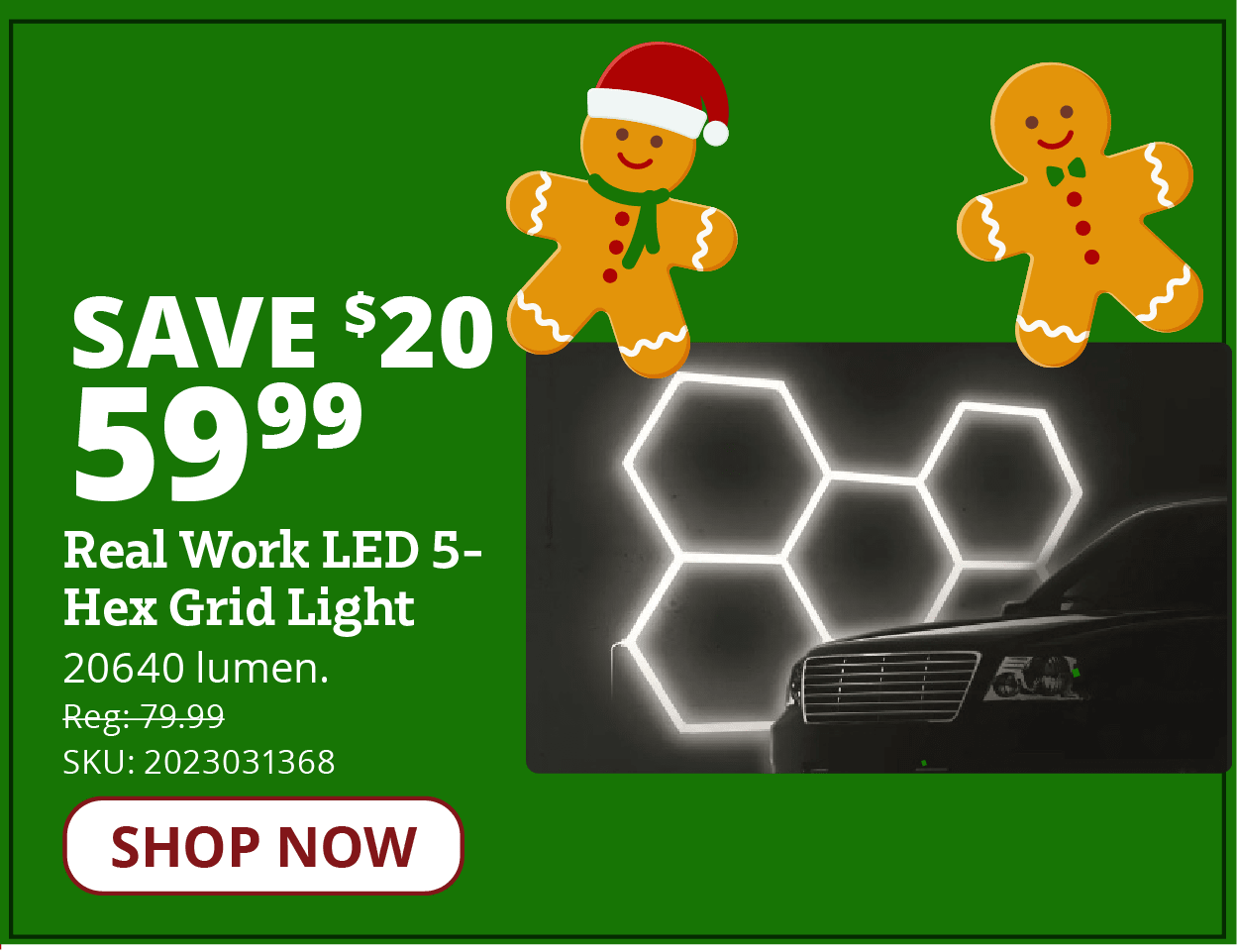 Real Work LED 5- Hex Grid Light