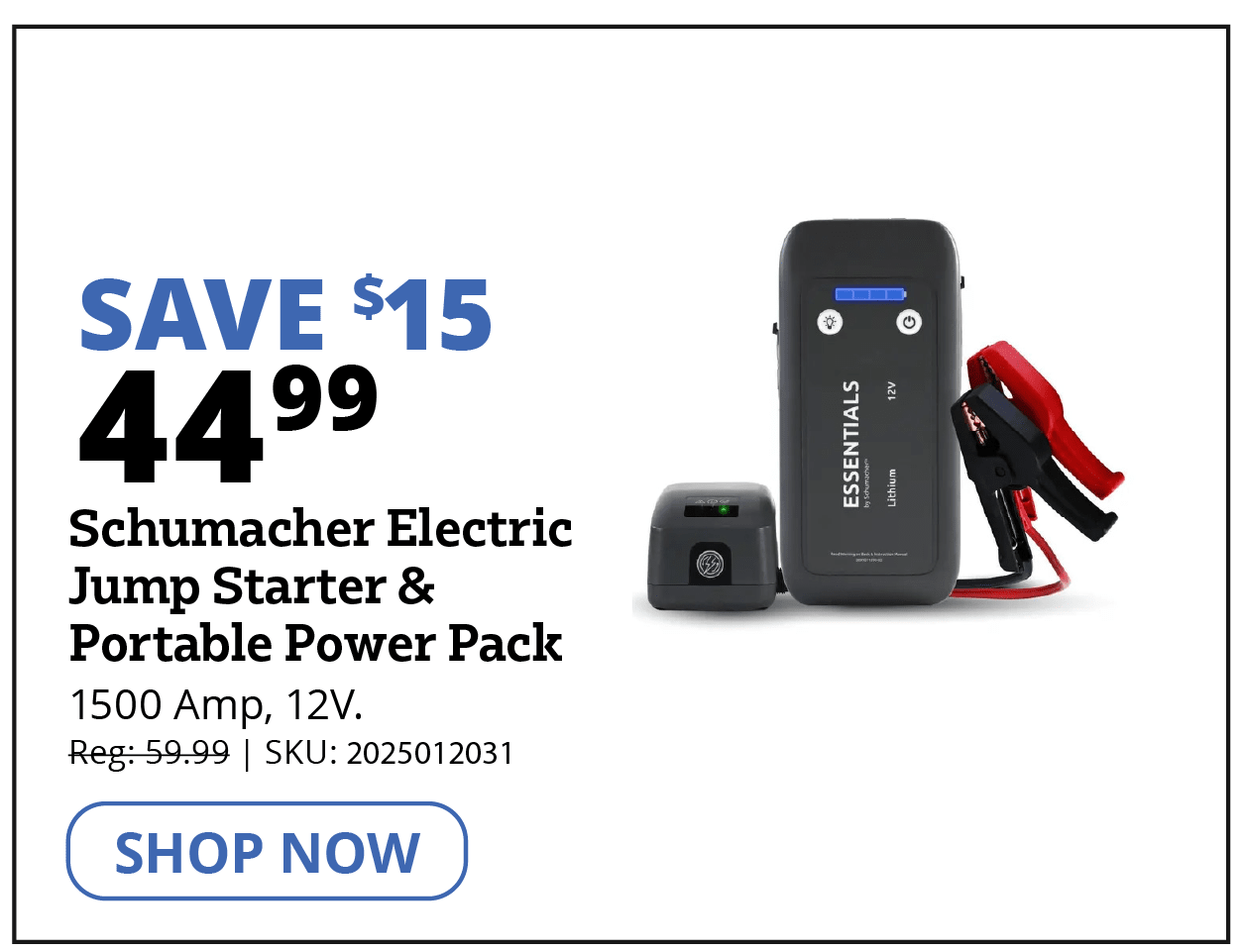 Schumacher Electric Jump Starter & Portable Power Pack