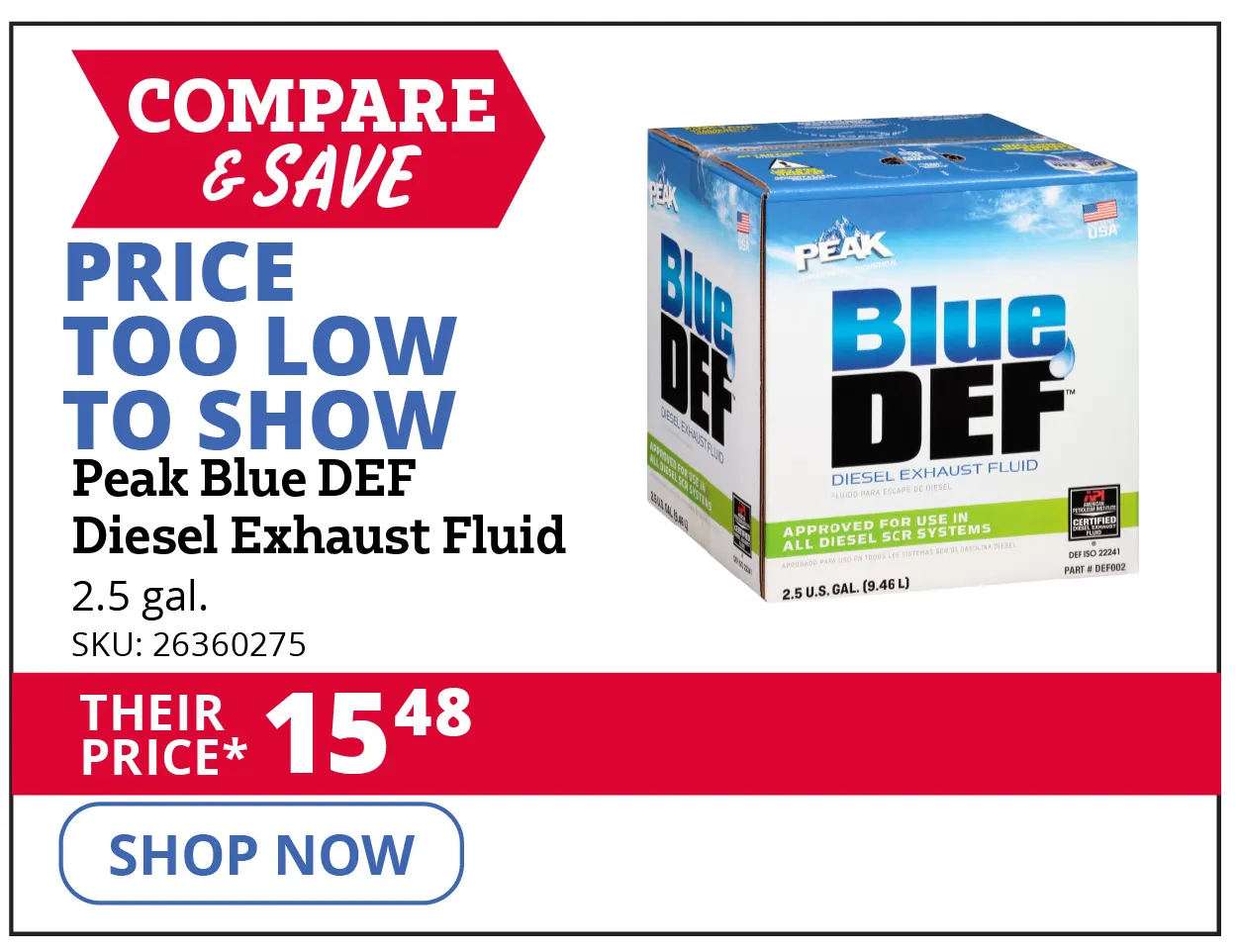 Peak Blue DEF Diesel Exhaust Fluid