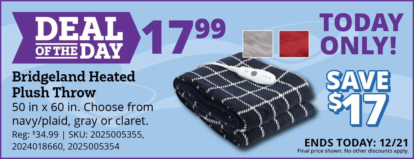 Bridgeland Heated Plush Throw