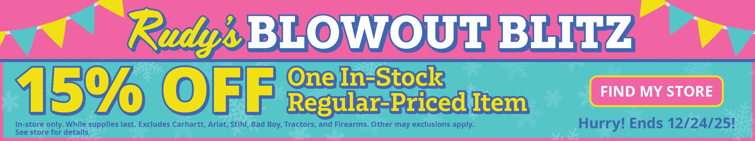 15% off one in stock regular priced item