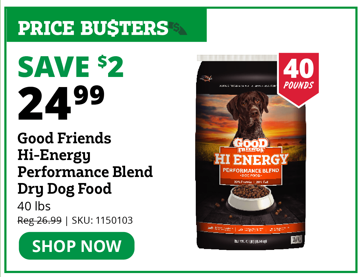 Good Friends Hi-Energy Performance Blend Dry Dog Food