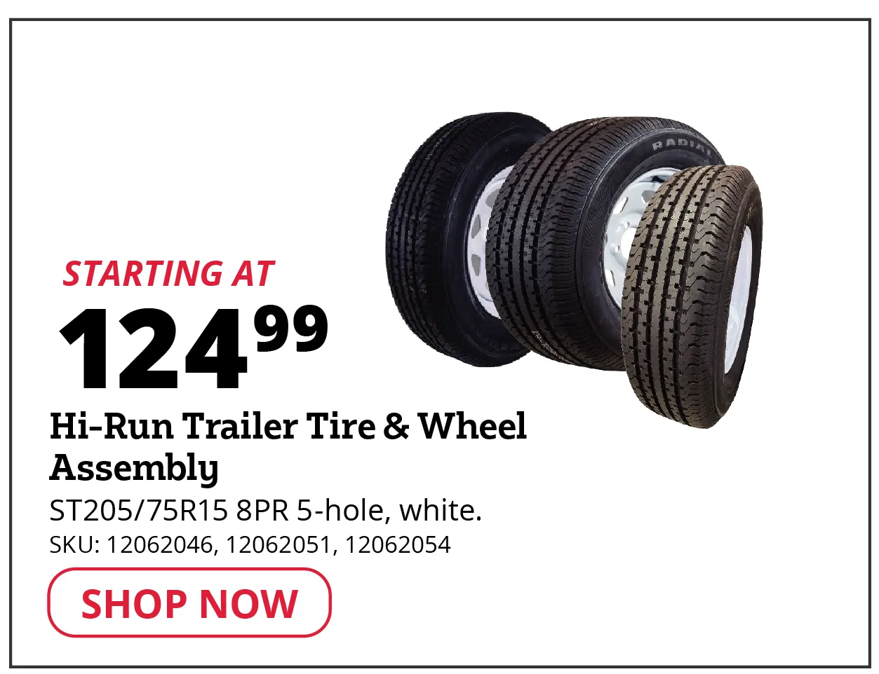 Hi-Run Trailer Tire & Wheel Assembly