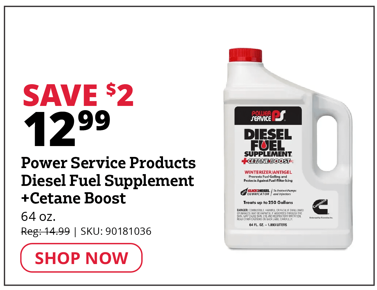 Power Service Products  Diesel Fuel Supplement  +Cetane Boost