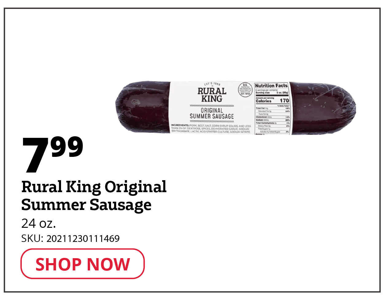 Rural King Original Summer Sausage