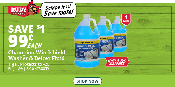 Champion -20° F Windshield Washer & Deicer Fluid - CH820 Get It Now Champion -20° F Windshield Washer & Deicer Fluid - CH820 Champion  Champion -20° F Windshield Washer & Deicer Fluid