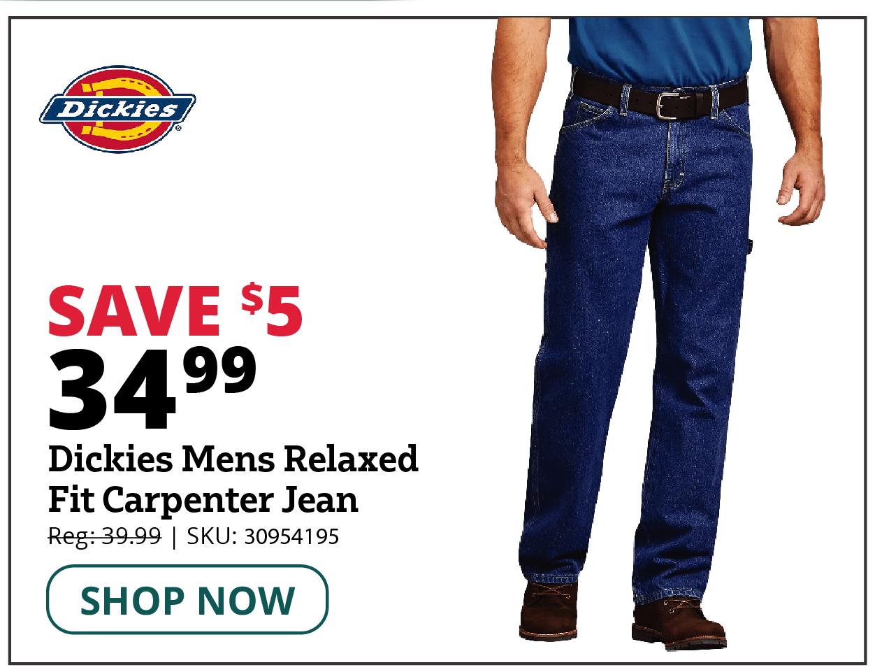 Dickies Mens Relaxed Fit Carpenter Jean