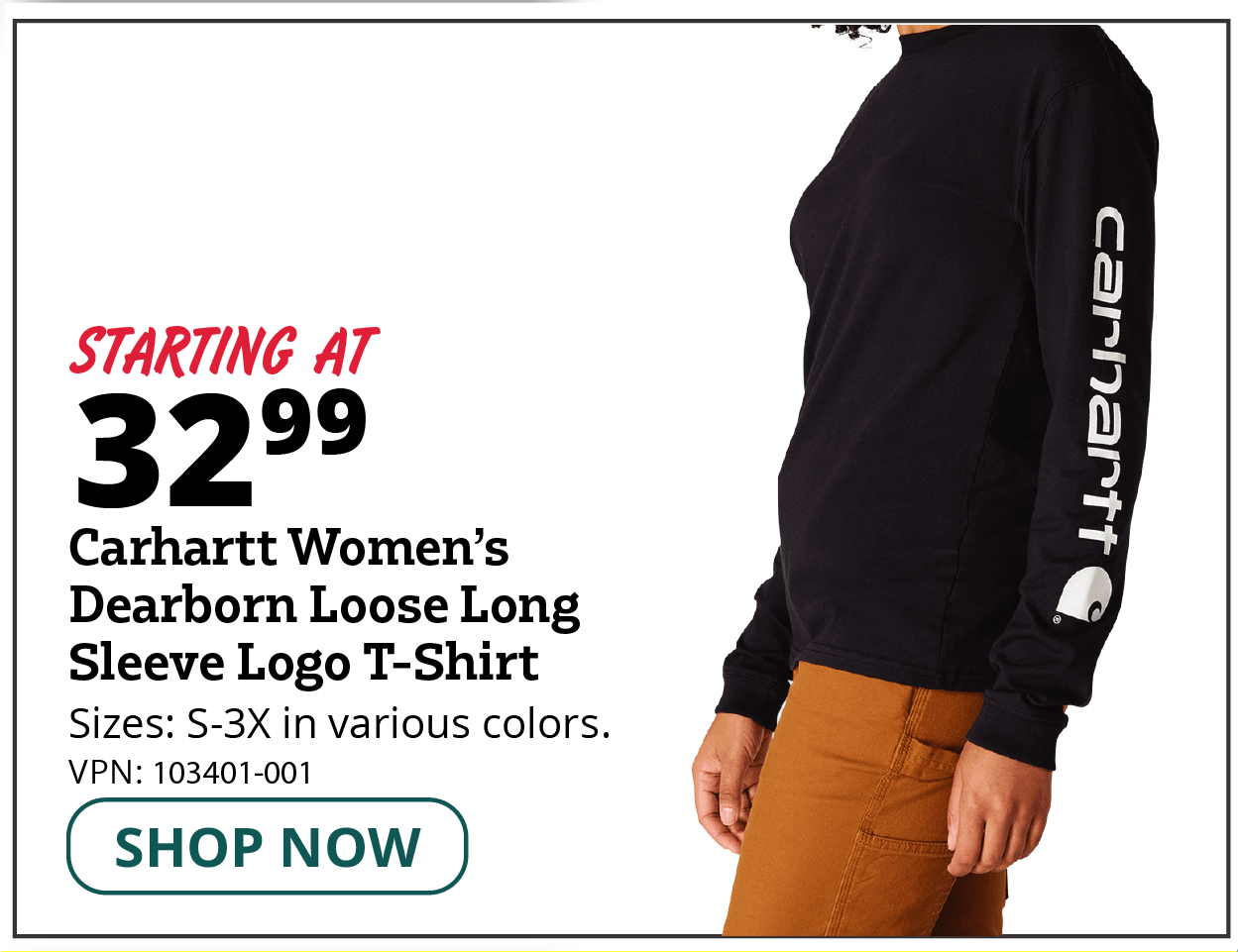 Carhartt Women’s  Dearborn Loose  Long Sleeve Logo  T-Shirt