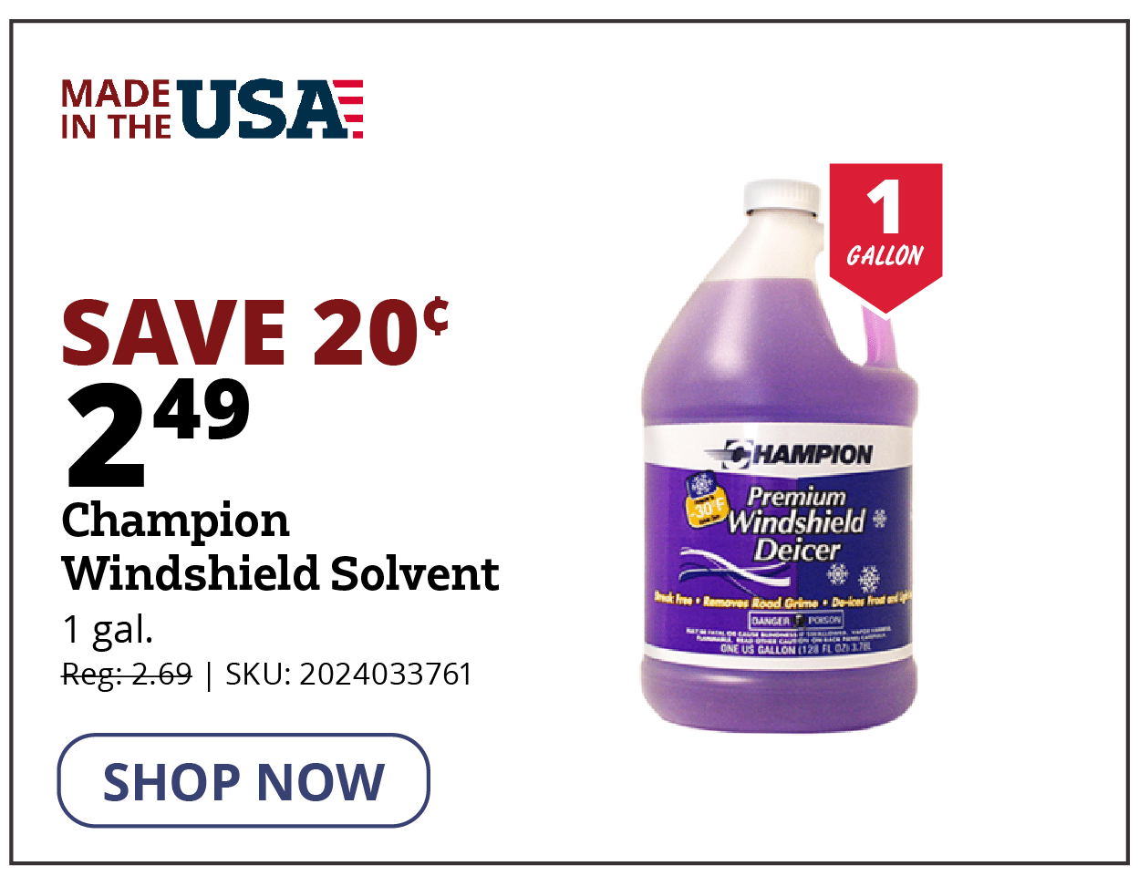 Champion Windshield Solvent