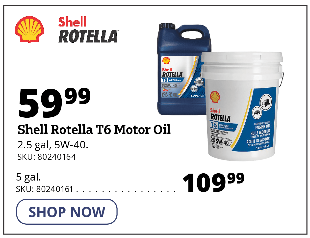 Shell Rotella  T6 Motor Oil