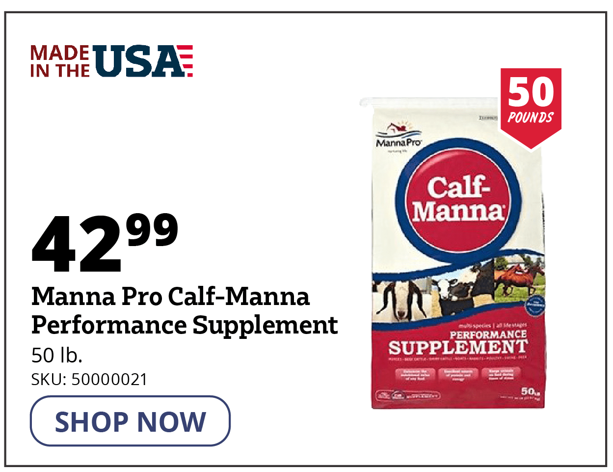 Manna Pro Calf-Manna Performance Supplement