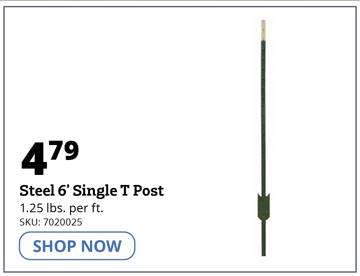 Steel 6' Single T Post