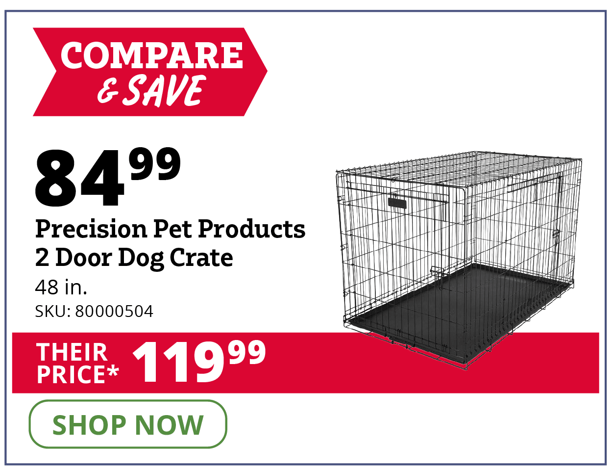 Precision Pet Products 2 Door Dog Crate