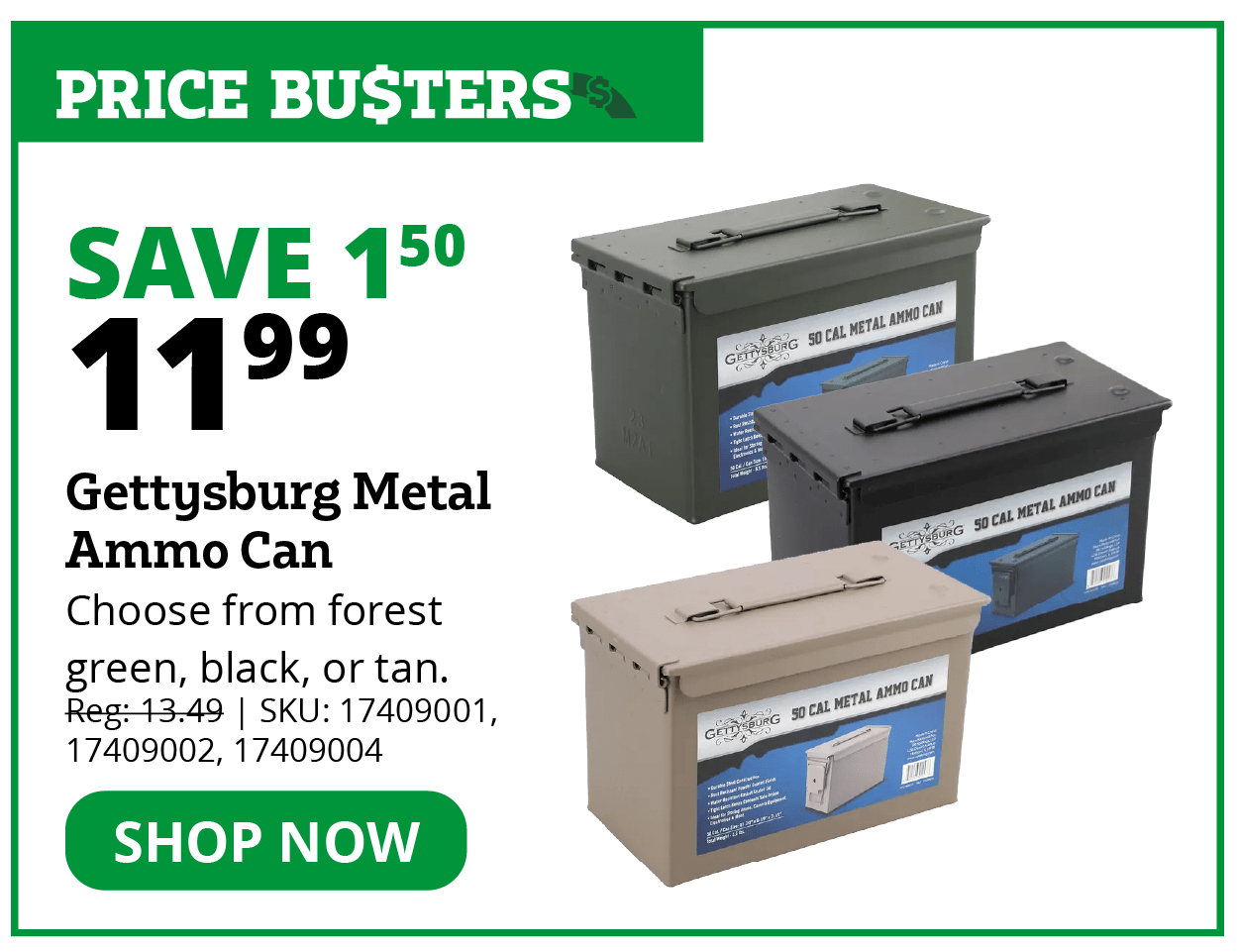 Gettysburg Metal Ammo Can