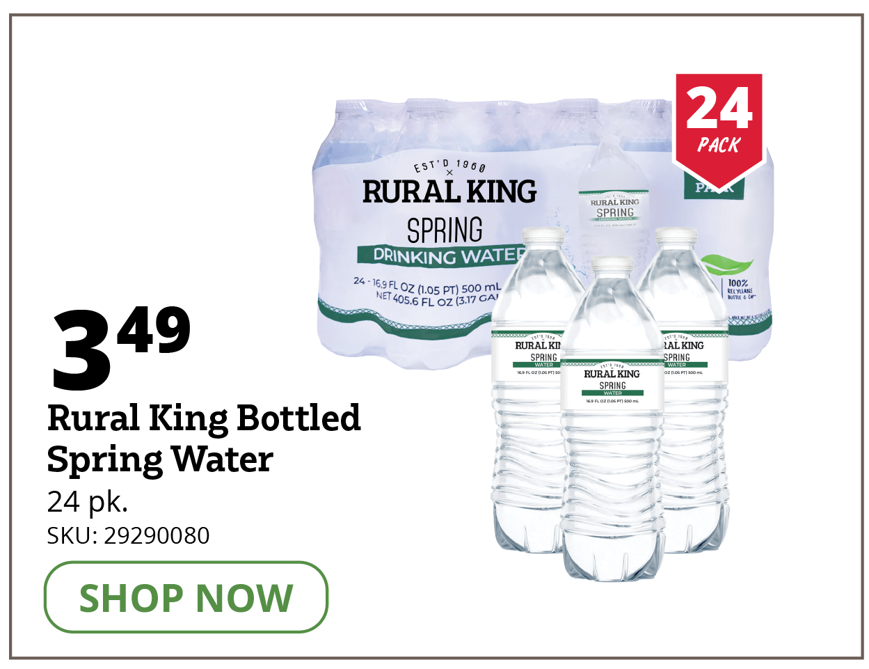 Rural King's Bottled Spring Water